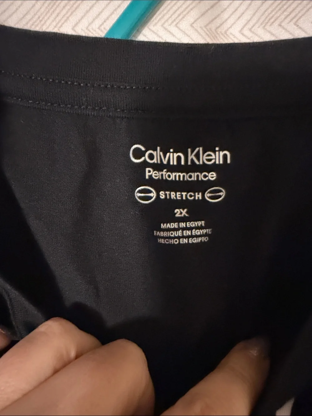 Calvin Klein Black V‑Neck Logo Tee - 2X - Picture 4 of 5
